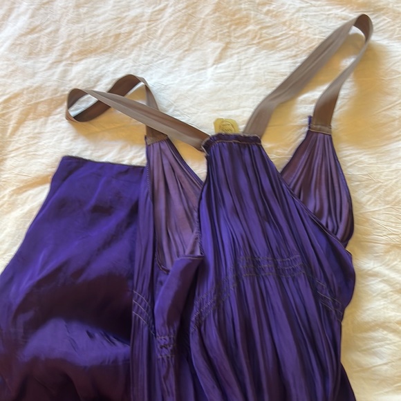 Purple silky rayon cotton maxi dress - size M - Tea and Honey - Picture 3 of 4